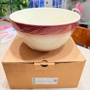 Longaberger 11” XL decorative bowl American Craft Originals NIB paprika